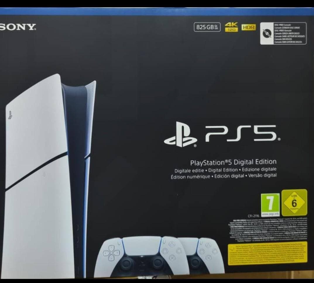 کنسول بازی 2 دسته سونی فابریک کارخانه (اکبند باندل-کپی خور -ورژن 12)2116 PS5 Slim Digital /اروپا/Sony PlayStation 5 Slim Digital(825GB ) — تصویر ۲