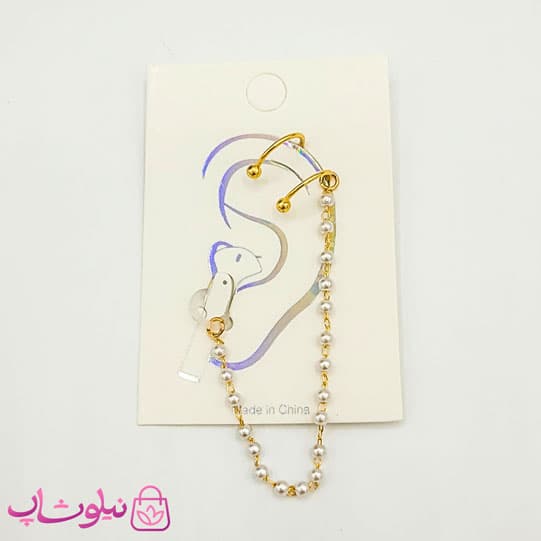گوشواره ایرپاد مدل مرواریدی طلایی — تصویر ۳