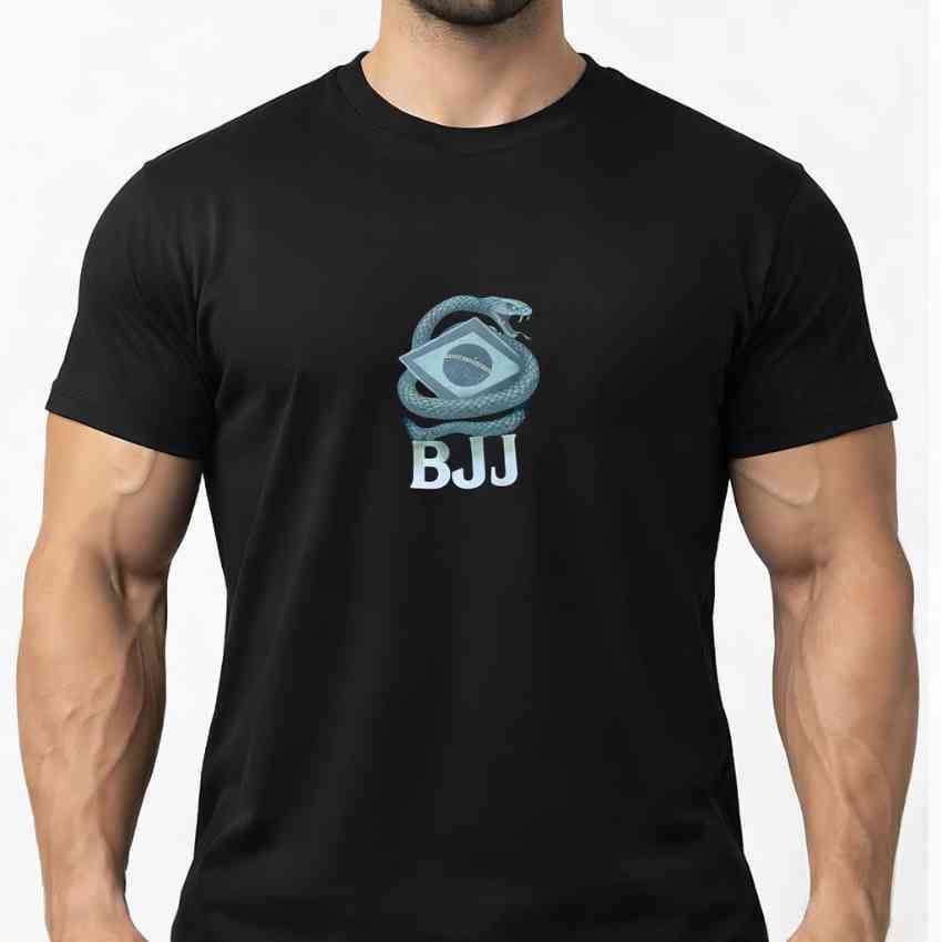 تیشرت رزمی مشکی چاپ پشت و رو BJJ جوجیتسو — تصویر ۷