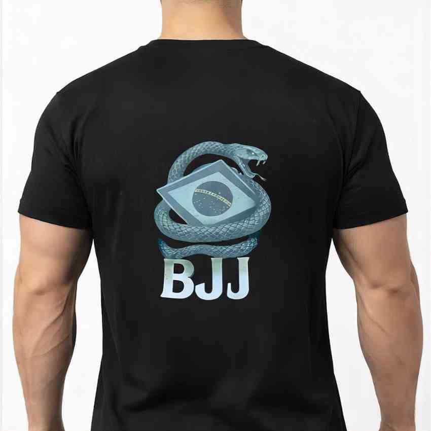 تیشرت رزمی مشکی چاپ پشت و رو BJJ جوجیتسو