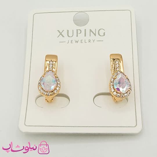 گوشواره ژوپینگ با کریستال سواروسکی اشکی کد 1101