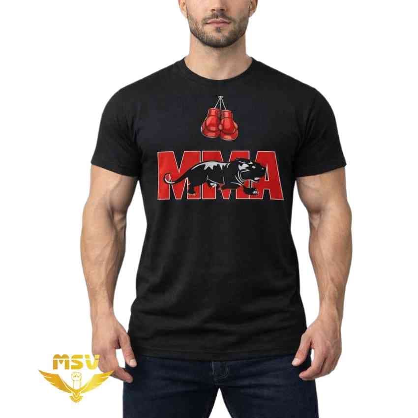 تیشرت سوپر نخ پنبه اعلا طرح MMA دستکش بوکس و باند بوکس — تصویر ۶