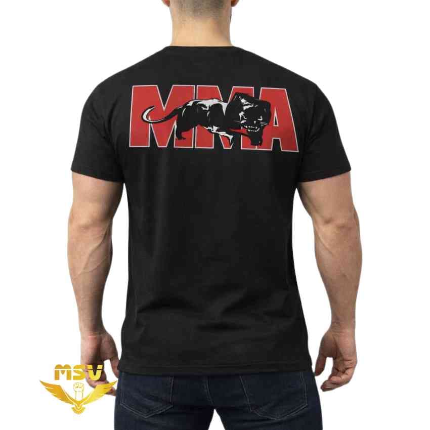 تیشرت ساده مشکی سوپر نخ پنبه طرح MMA — تصویر ۷