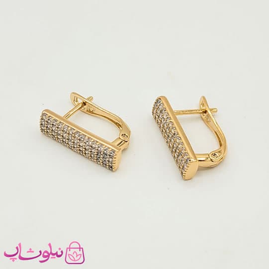 گوشواره زنانه ژوپینگ مدل مستطیل پرنگین کد 1291