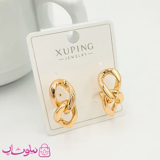 گوشواره حلقه ای ژوپینگ با آویز کارتیر کد 1191
