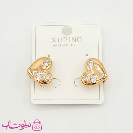 گوشواره دخترانه ژوپینگ قلبی دو طرفه کد 90 — تصویر ۷
