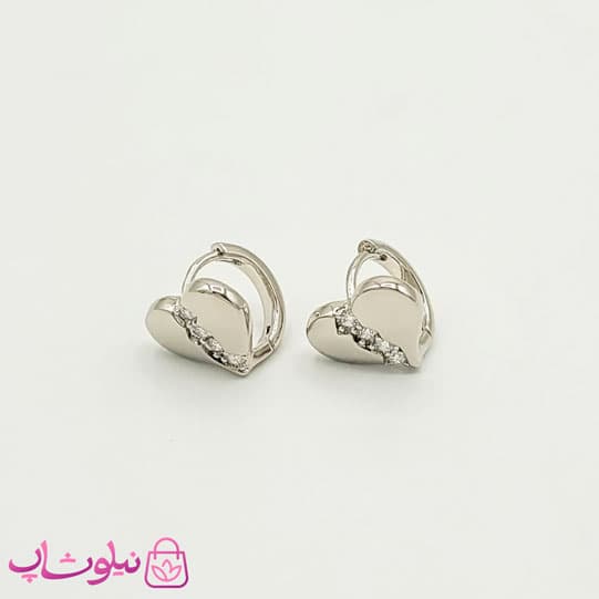 گوشواره ژوپینگ مدل قلب شکسته سیلور 791-1