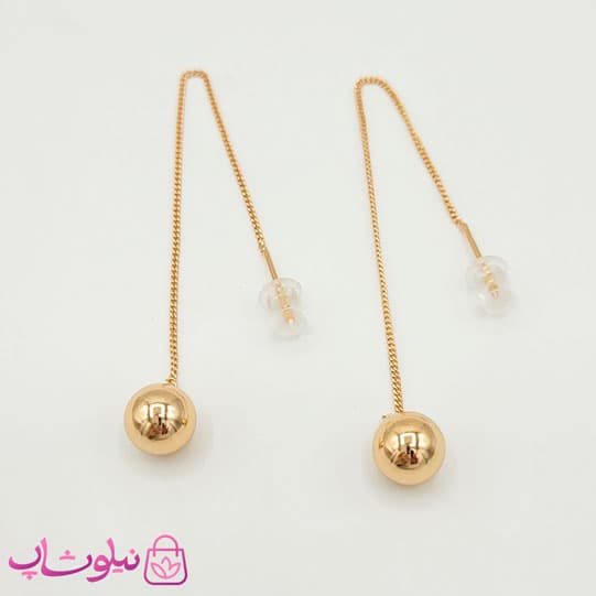 گوشواره بخیه ای ژوپینگ مدل توپی کد 110 — تصویر ۲