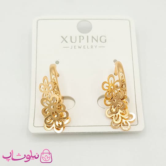 گوشواره آویز دخترانه ژوپینگ مدل گل کد 1491