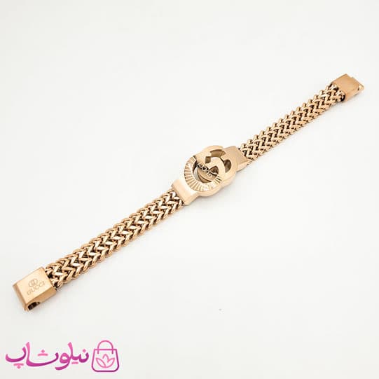 دستبند مردانه زنجیری مدل گوچی رزگلد کد 211-4 — تصویر ۳
