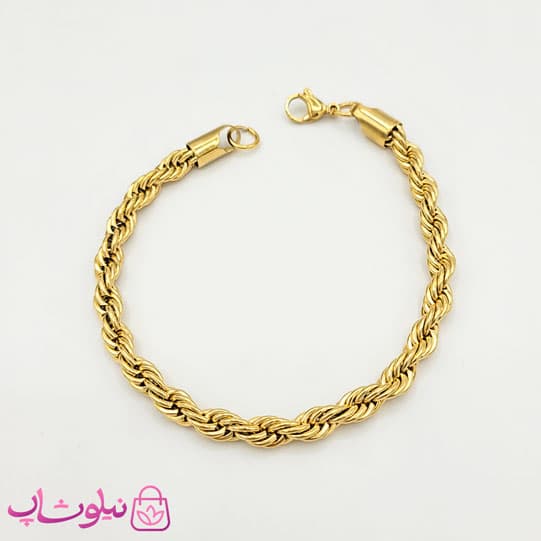 دستبند مردانه طنابی استیل ضخیم کد 795