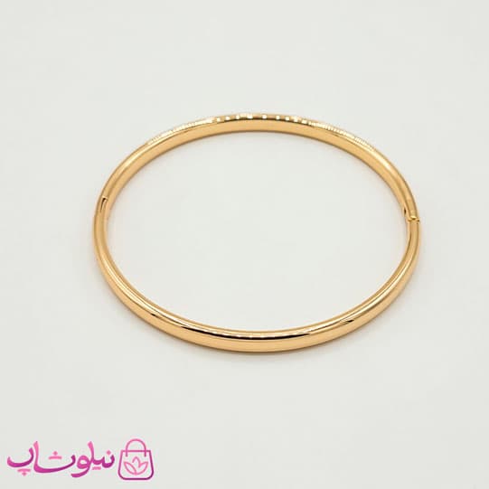 دستبند النگویی دخترانه ژوپینگ طلایی ساده سایز 2 کد 1391