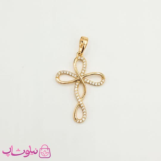 پلاک زنانه ژوپینگ مدل صلیب و بینهایت کد 1291