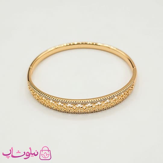 دستبند النگویی زنانه ژوپینگ طرحدار سایز 2 کد 2091-1 — تصویر ۳