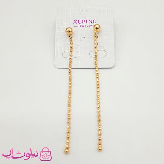 گوشواره آویز بلند ژوپینگ مدل توپی کد 499 — تصویر ۲