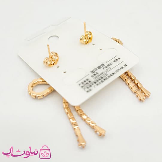 گوشواره دخترانه ژوپینگ پرنگین مدل پاپیون کد 991 — تصویر ۳