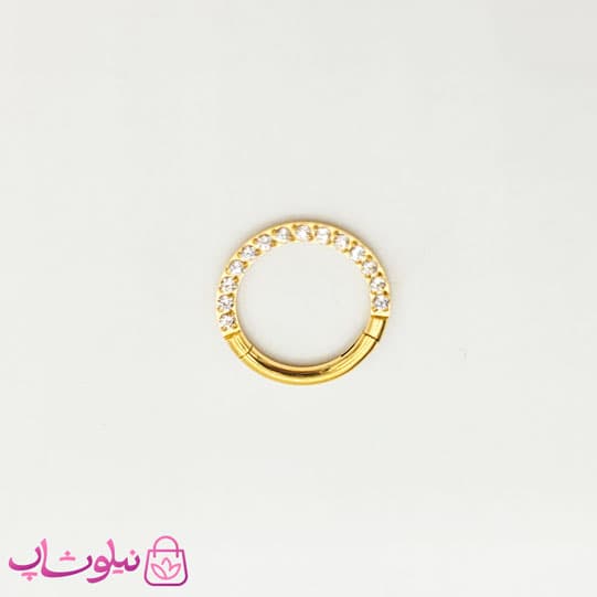 پیرسینگ بینی یا گوش پرنگین دخترانه طلایی