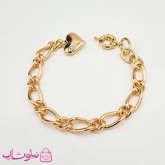 دستبند دخترانه زنجیری ژوپینگ طرح قلب کد 1591