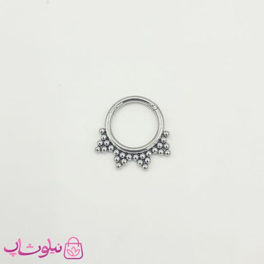 پیرسینگ بینی یا گوش دخترانه طرحدار نقره ای