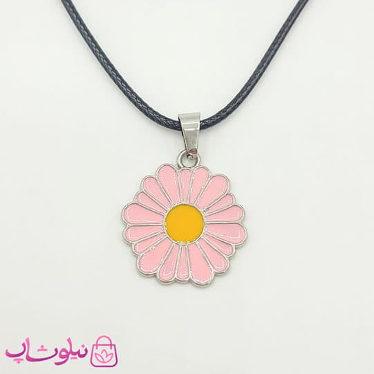 گردنبند دخترانه مدل گل صورتی