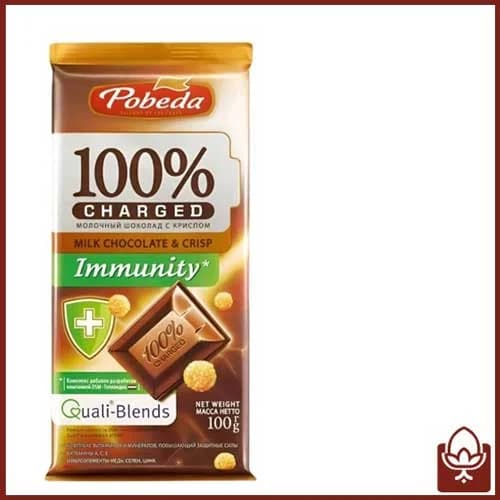 شکلات شیری کریسپی 100 گرمی پوبدا – انرژی و تقویت سیستم ایمنی در یک میان‌وعده — تصویر ۵