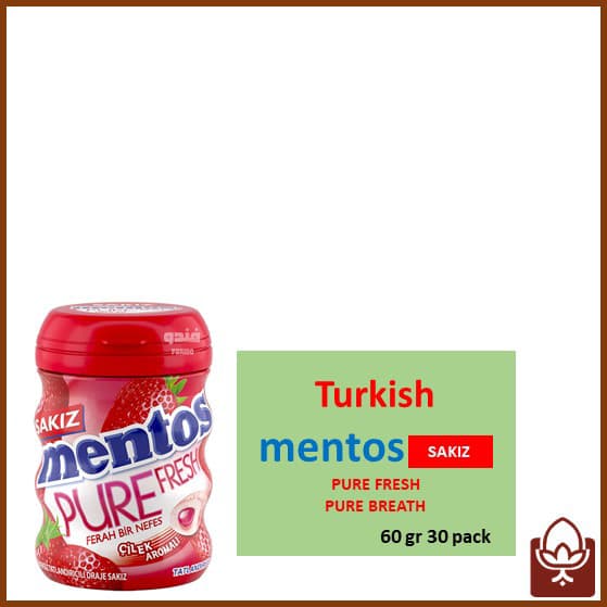 آدامس منتوس ترک طعم توت فرنگی 60 گرمی | Mentos Pure Fresh — تصویر ۶