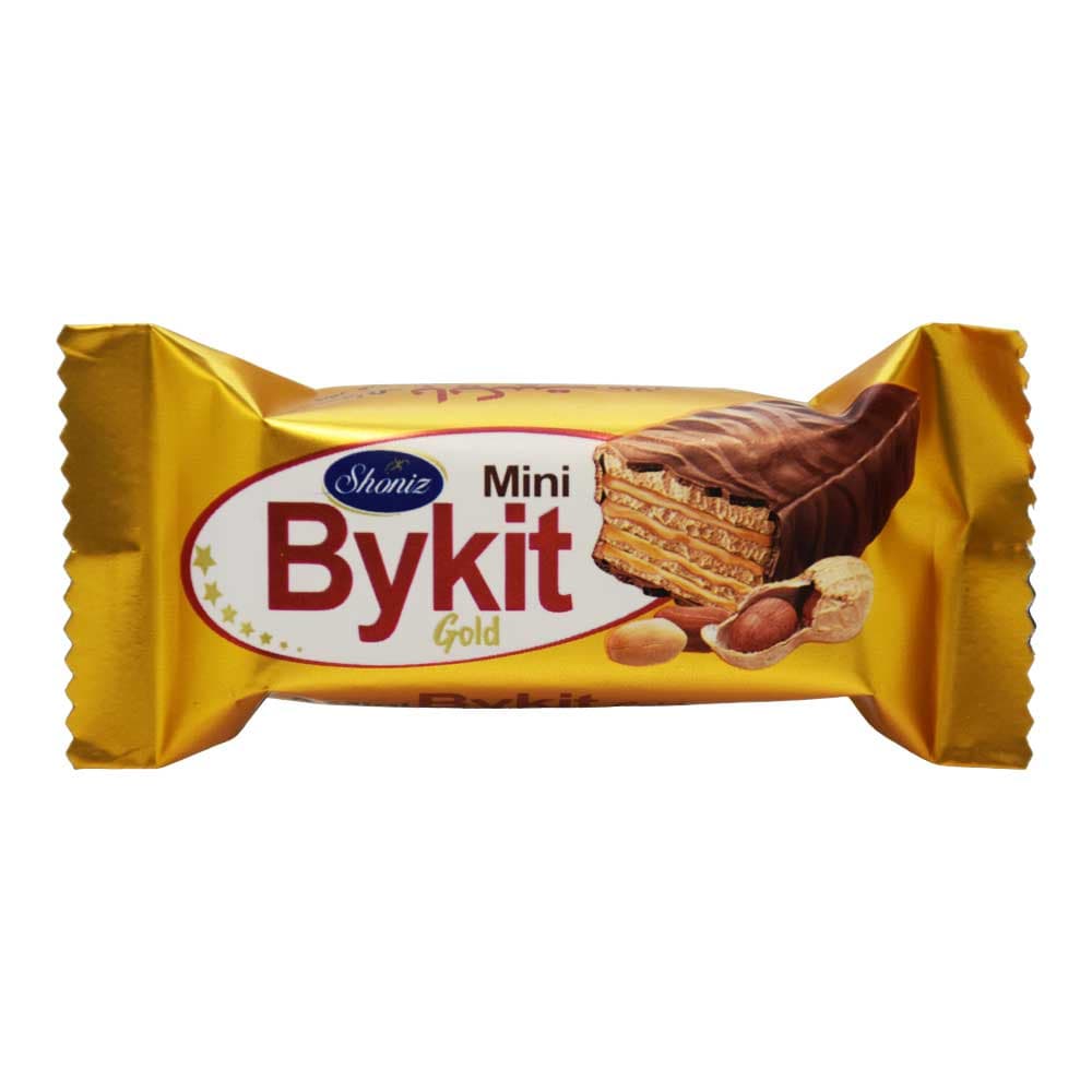 ویفر با روکش شکلات و کرم بادام زمینی بایکیت BYKIT مینی وزن 11 گرم
