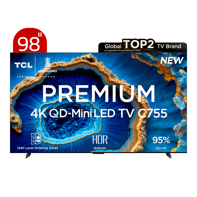 تلویزیون 98 اینچ تی سی ال مدل QLED 98C755