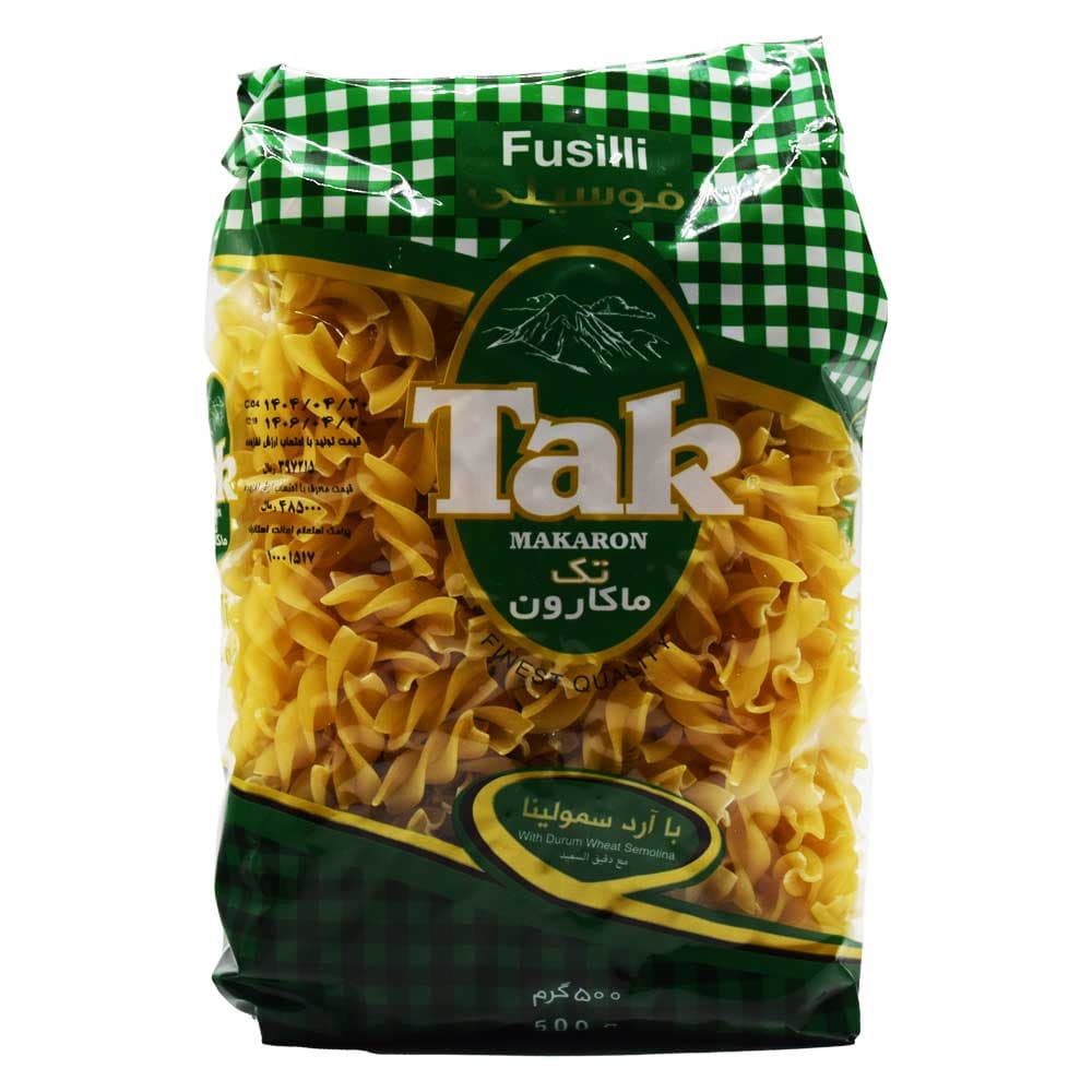 ماکارونی تک ماکارون TAK MAKARON مدل فوسیلی وزن 500 گرم