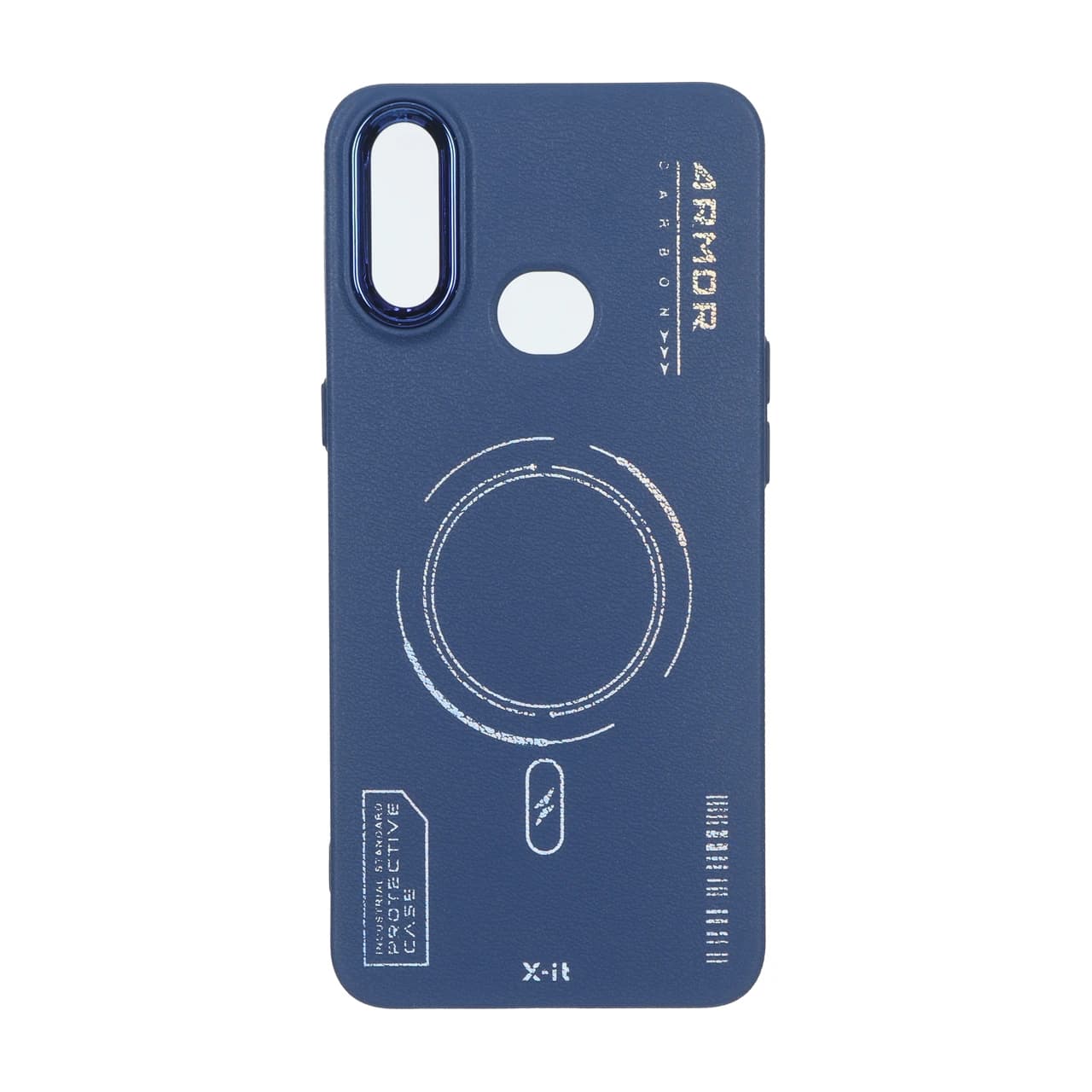قاب Armor لنز متال Texture طرح مگ سیف Samsung Galaxy A10s – قهوه ای — تصویر ۳