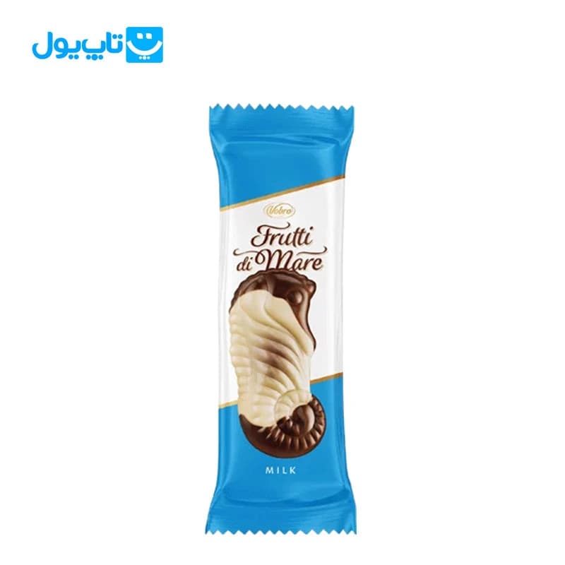 شکلات شیری وبرو Vobro طرح frutti di mare مدل اسب دریایی طعم شیر و فندق — تصویر ۸