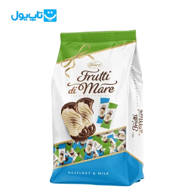 شکلات شیری وبرو Vobro طرح frutti di mare مدل اسب دریایی طعم شیر و فندق