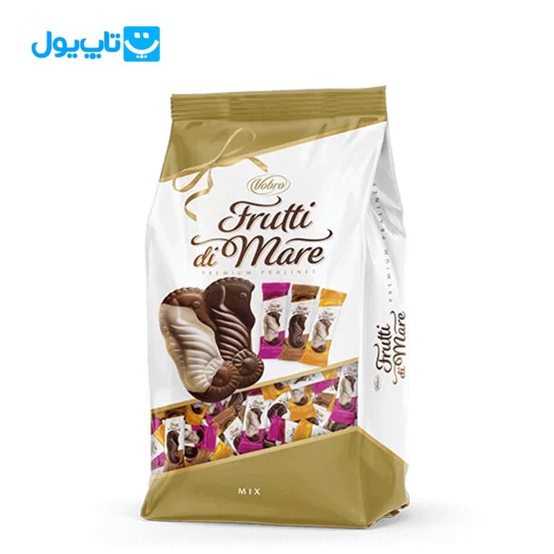 شکلات وبرو Vobro طرح frutti di mare مدل اسب دریایی طعم گیلاس و کاکائو، براونی و برولی