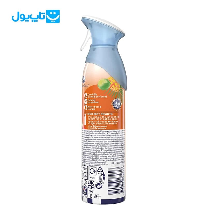 اسپری خوشبو کننده‌ هوا فبرز febreze رایحه‌ میوه استوایی حجم 185 میلی لیتر — تصویر ۶