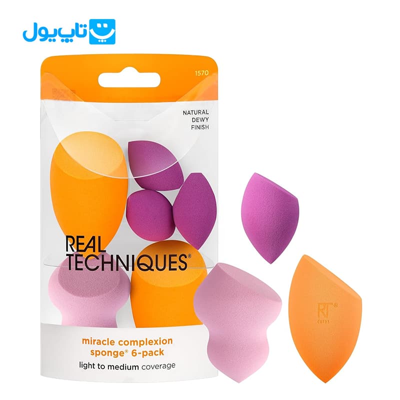 ست اسفنج آرایشی ریل تکنیک real techniques مدل miracle sponges بسته 6 عددی