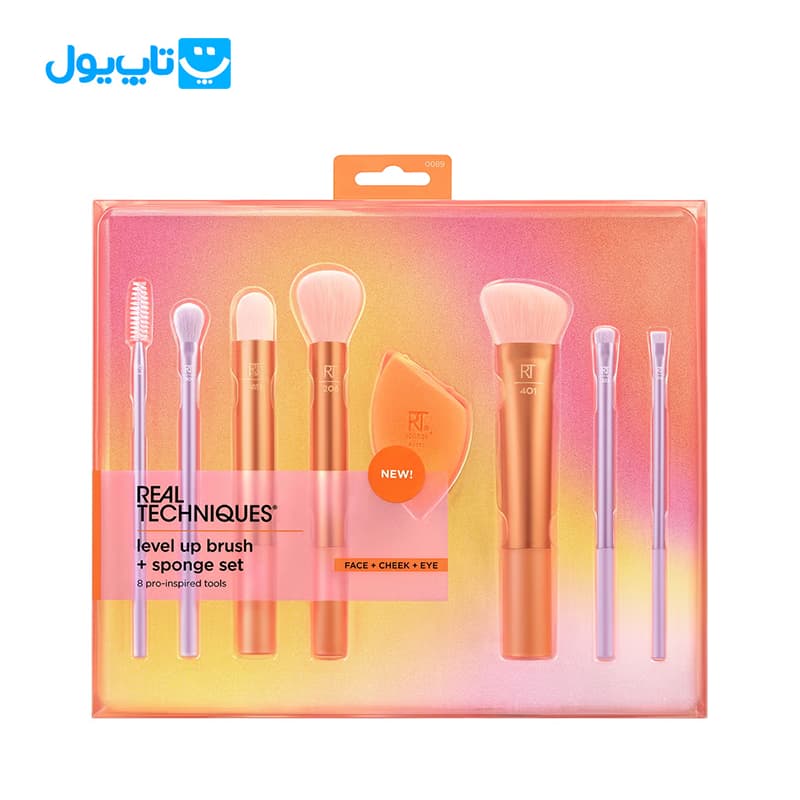 ست براش ریل تکنیک Real techniques مدل level up همراه با پد بسته 8 عددی — تصویر ۵