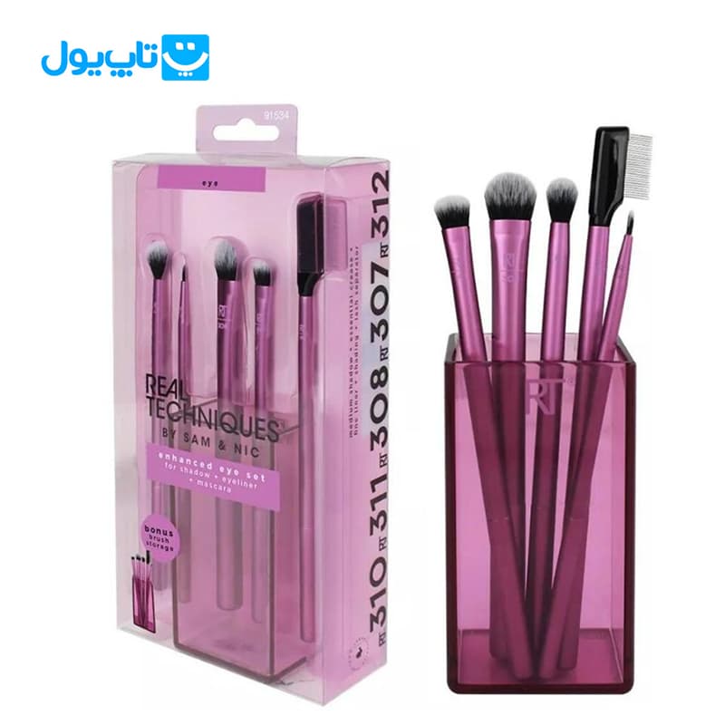 ست براش چشم ریل تکنیک Real techniques مدل enhanced eye set بسته 5 عددی — تصویر ۳