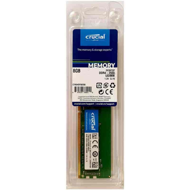 رم دسکتاپ کروشیال 2666مگاهرتز Crucial ddr4 8GB — تصویر ۳