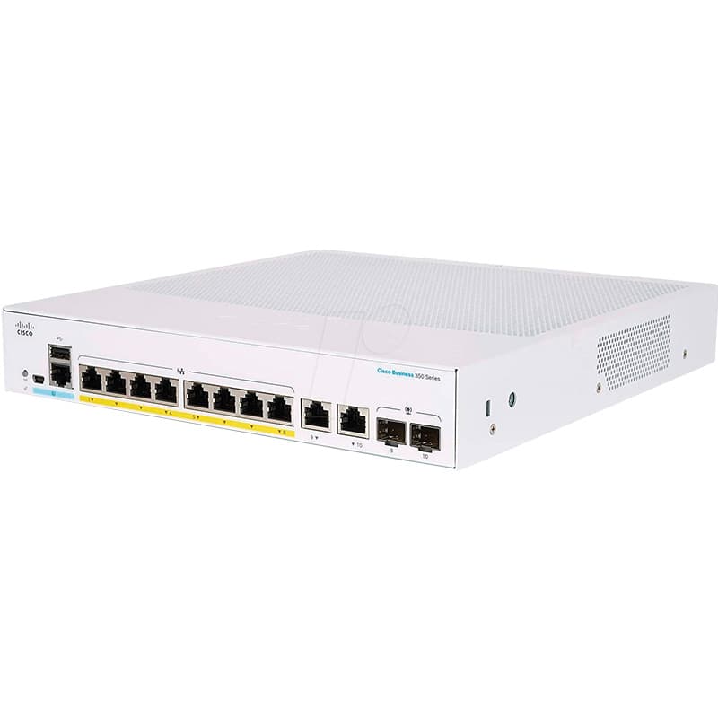 سوئیچ 8 پورت PoE سیسکو CBS350-8FP-E-2G در بازار شبکه