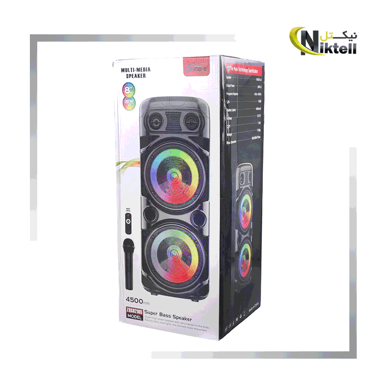 اسپیکر قابل حمل و بلوتوثی (همراه با میکروفون) مدل ZQS-8210s — تصویر ۶