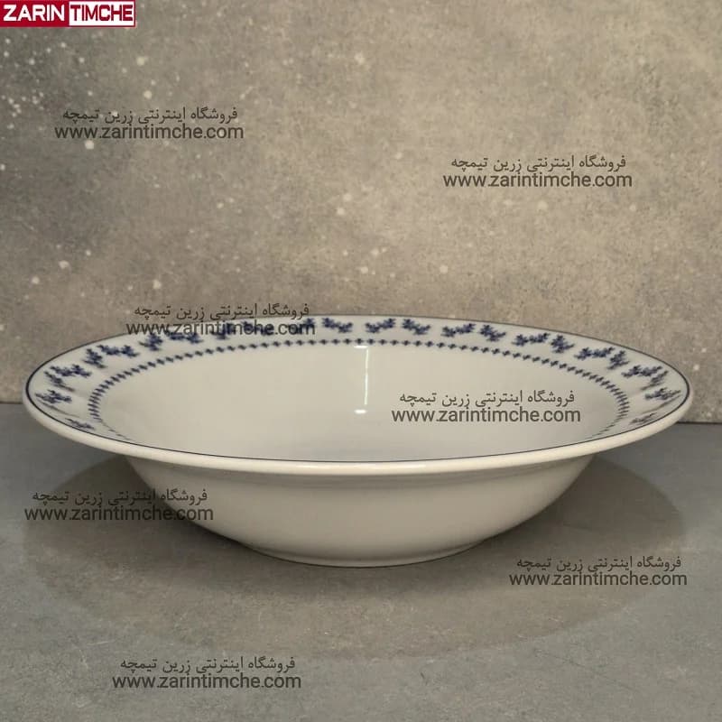 کاسه سالاد چینی زرین مدل فرانسیس سرمه ای