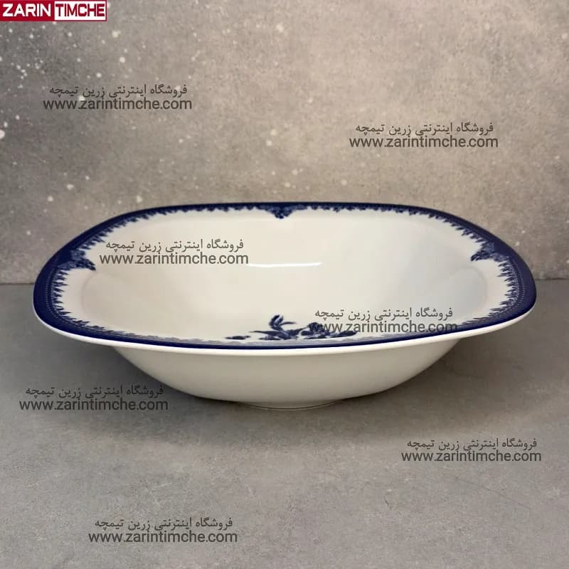 کاسه سالاد مربع چینی زرین مدل فلورانس