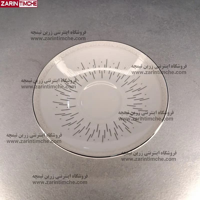 نعلبکی زیر استکانی چینی زرین مدل مهرانا پلاتین — تصویر ۶
