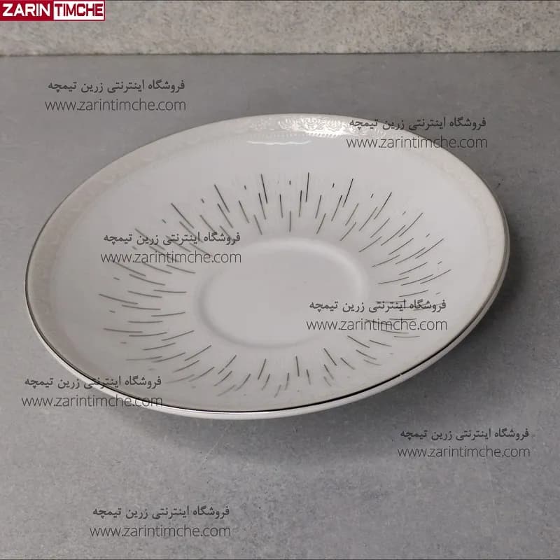 نعلبکی زیر استکانی چینی زرین مدل مهرانا پلاتین — تصویر ۴