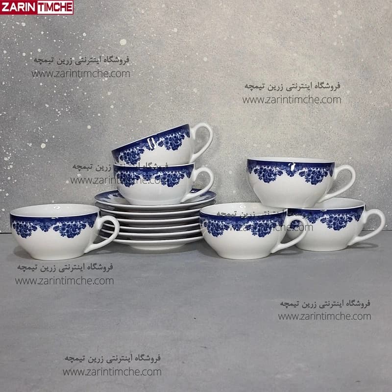 فنجان و نعلبکی لته خوری چینی زرین مدل فلورانس — تصویر ۵