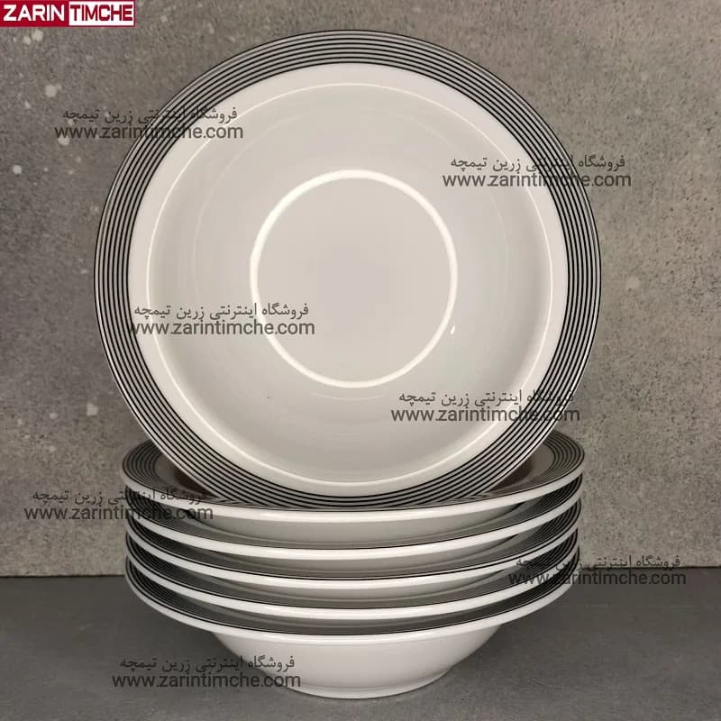 پیاله ماست خوری چینی زرین مدل سیلورلاینر