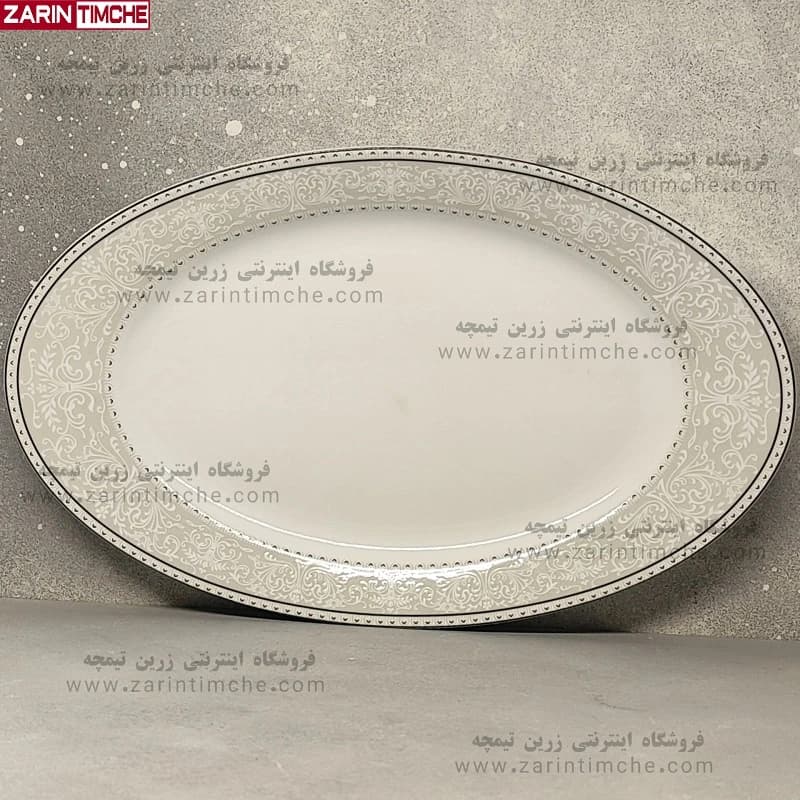 دیس چینی زرین مدل ورونا طوسی سایز 42