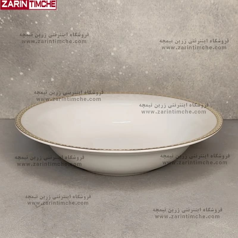 کاسه سالاد چینی زرین مدل ریوا طلایی