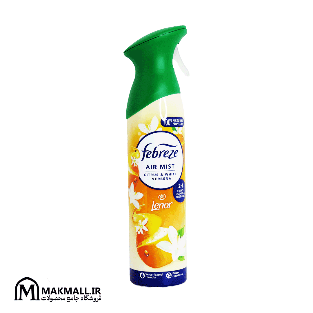 اسپری خوشبو کننده هوا لنور رایحه مرکبات و ورونای سفید 185 میل | Febreze Air Mist Lenor Citrus & White Verbena 185ml — تصویر ۲