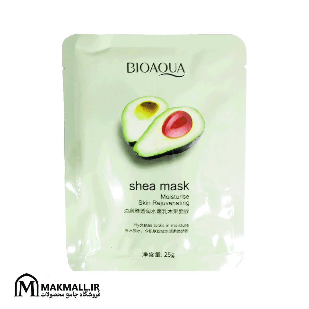 ماسک ورقه‌ای شی باتر آبرسان و جوانساز بیوآکوا 25 گرمی | Bioaqua Shea Moisturising &amp; Skin Rejuvenating Facial Mask 25g